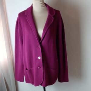 Talbots Women's Pure Wool Fuchsia Blazer